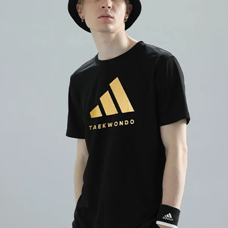 Adidas T Shirt Unisex Black Gold-3