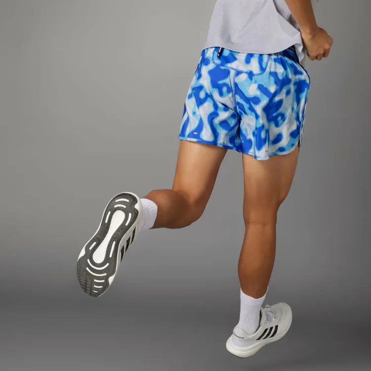 Adidas OWN THE RUN 3-STRIPES ALLOVER PRINT SHORTS Casual Shorts Men's Halo Blue-3