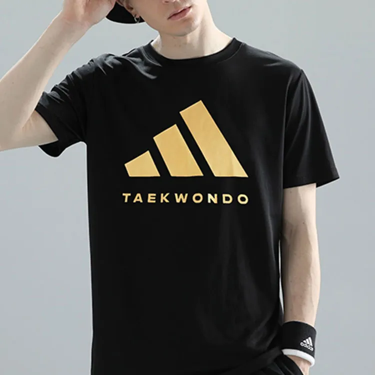 Adidas T Shirt Unisex Black Gold-2