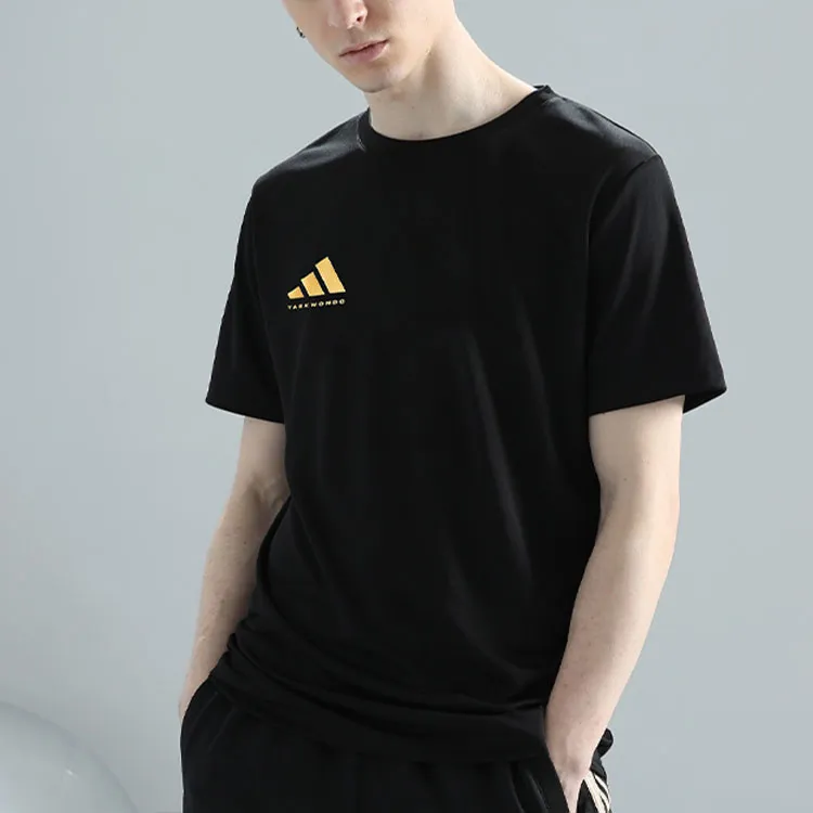 Adidas T Shirt Unisex Black Gold-2