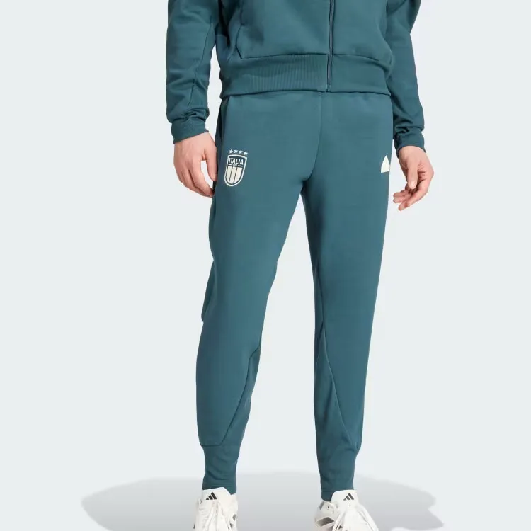 Adidas ITALY TRAVEL TRACKSUIT BOTTOMS Soccer Bottoms Men's Dark Green-3