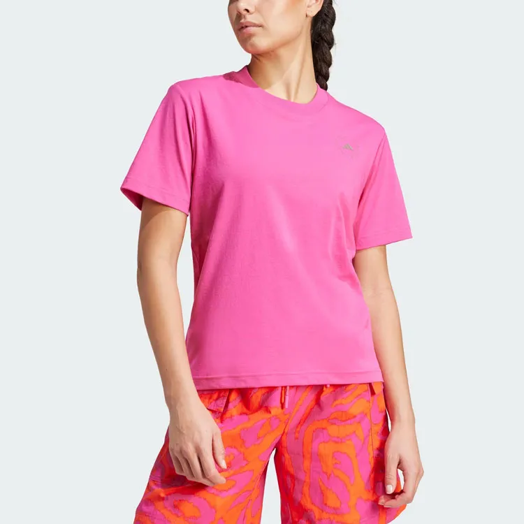 Adidas Drop Shoulder Sleeve T-Shirt Women's Solid Magenta-3