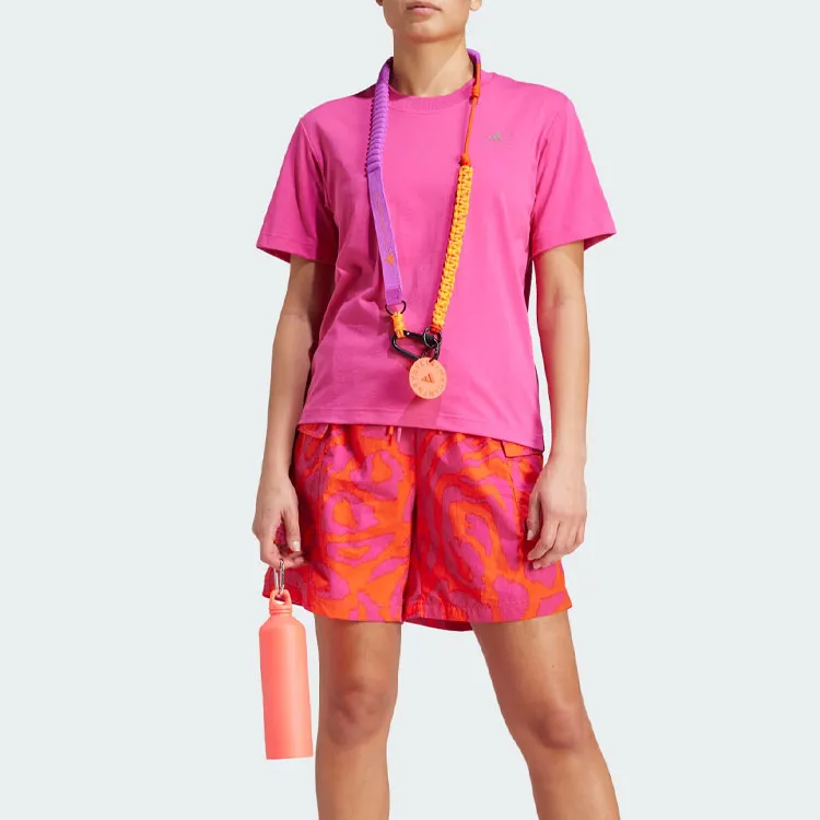 Adidas Drop Shoulder Sleeve T-Shirt Women's Solid Magenta-2
