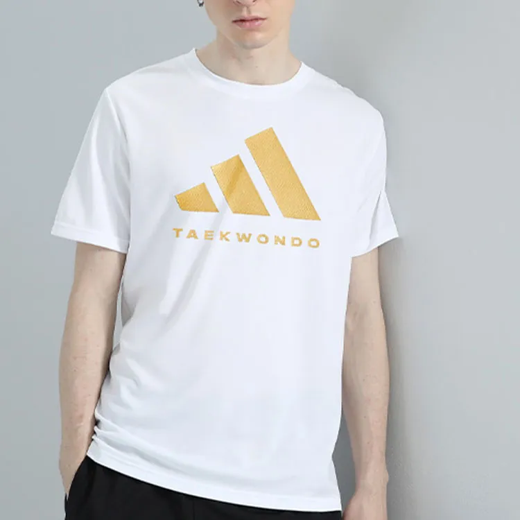 Adidas T Shirt Unisex White Gold-3