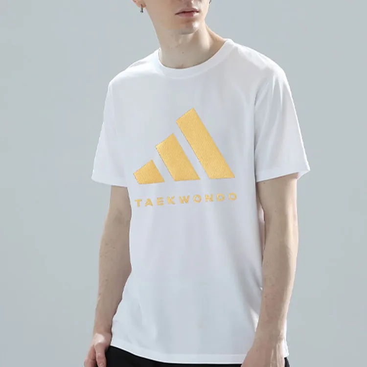 Adidas T Shirt Unisex White Gold-2