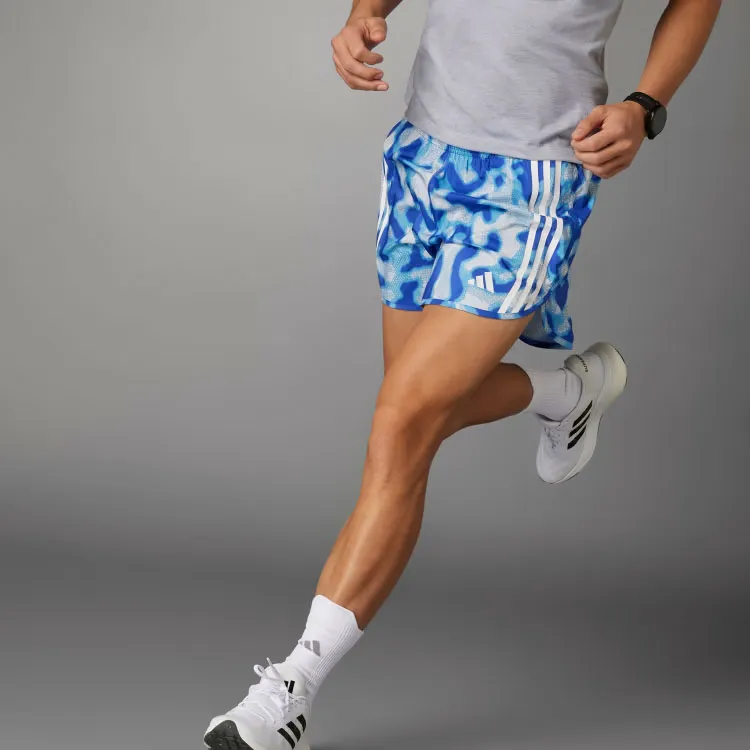 Adidas OWN THE RUN 3-STRIPES ALLOVER PRINT SHORTS Casual Shorts Men's Halo Blue-2