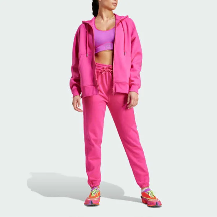 Adidas ADIDAS BY STELLA MCCARTNEY REGULAR JOGGERS Knitted Sports Pants Women's Solid Magenta-1