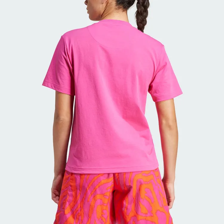 Adidas Drop Shoulder Sleeve T-Shirt Women's Solid Magenta-1