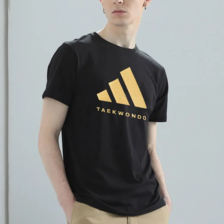 Adidas T Shirt Unisex Black Gold-3