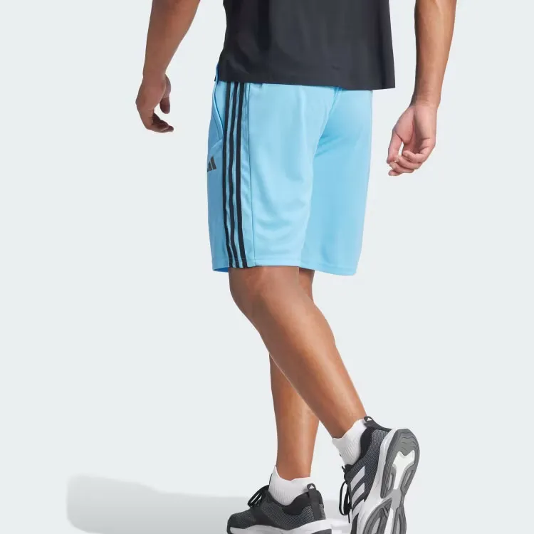 Adidas TRAIN ESSENTIALS PIQUÉ 3-STRIPES TRAINING SHORTS Sports Shorts Men's Half Blue Plaid-2