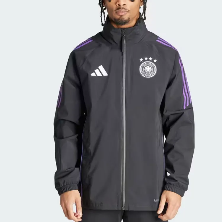 Adidas GERMANY TIRO 24 CLUB RAIN JACKET Soccer Jerseys Men's Black-3