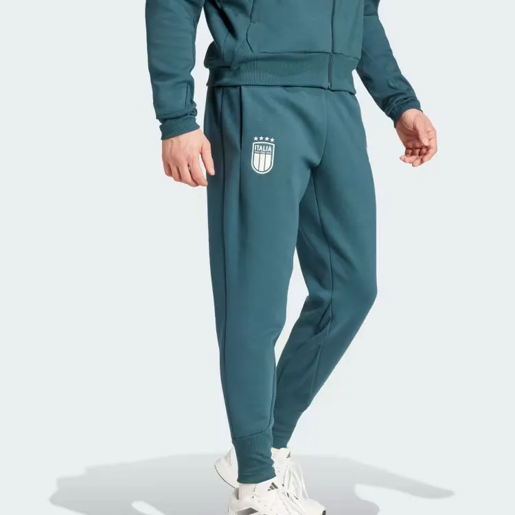 Adidas ITALY TRAVEL TRACKSUIT BOTTOMS Soccer Bottoms Men's Dark Green-1