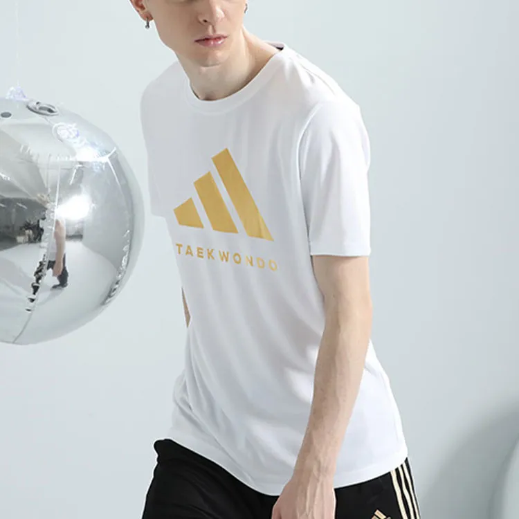 Adidas T Shirt Unisex White Gold-2