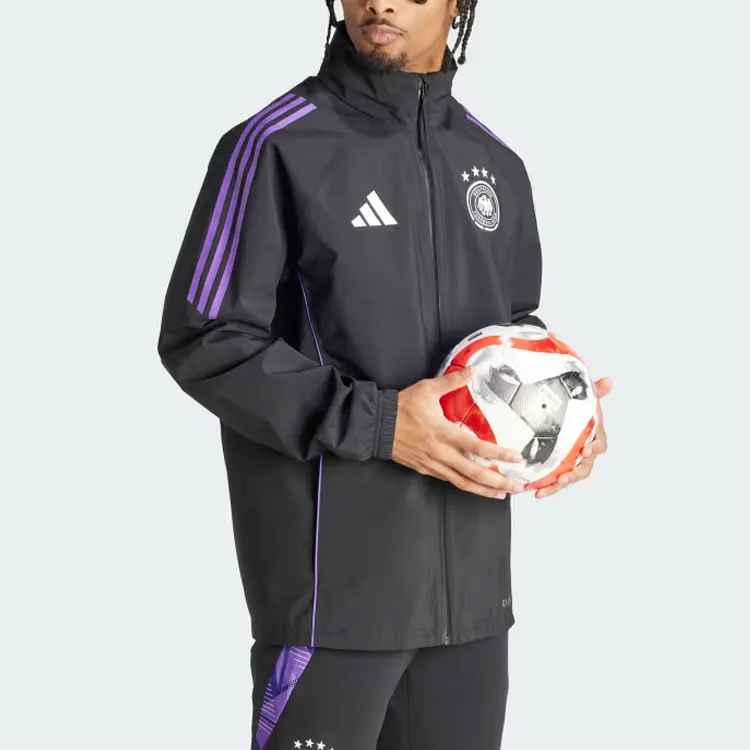 Adidas GERMANY TIRO 24 CLUB RAIN JACKET Soccer Jerseys Men's Black-1