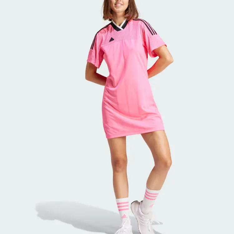 Adidas TIRO SUMMER TEE DRESS Short-Sleeved Dresses Women's Transparent Pink-4