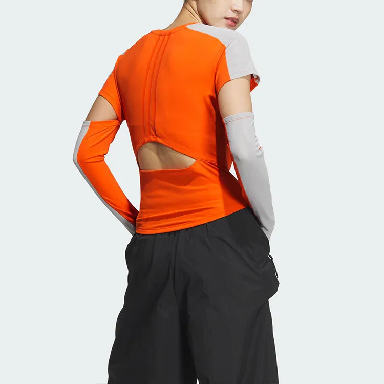 Adidas T Shirt Women's Half Impact Orange-4