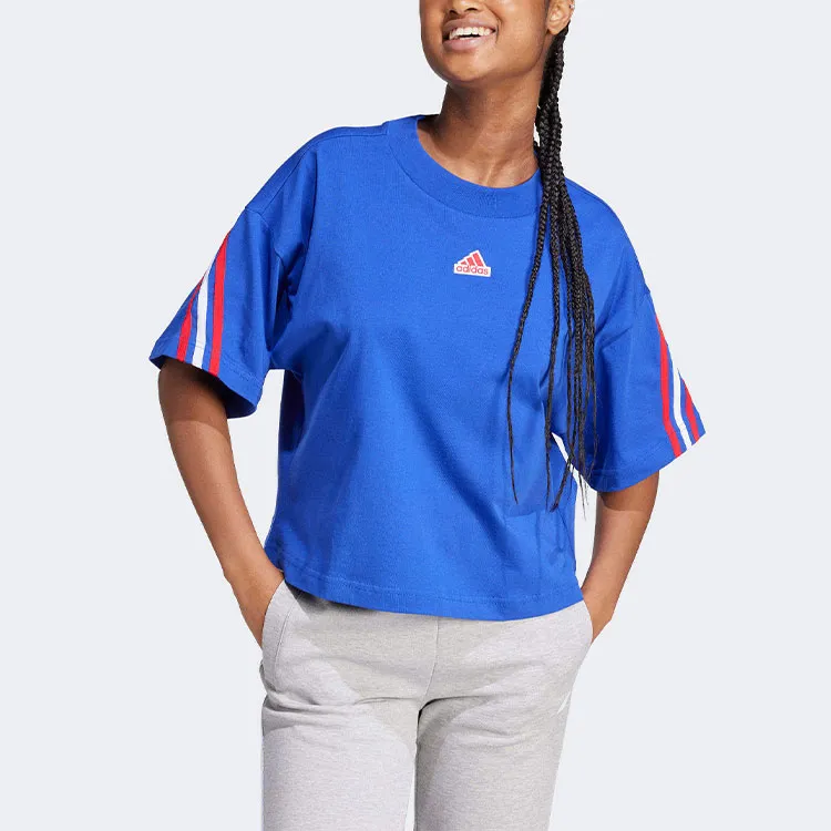 Adidas Women's Future Icons 3 Stripes T Shirt Semi Lucid Blue-1