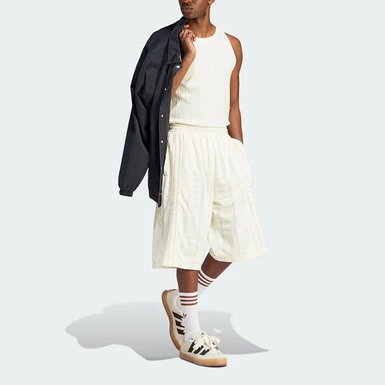 Adidas Originals FASHION MESH SHORTS Casual Shorts Men's Ivory White-1