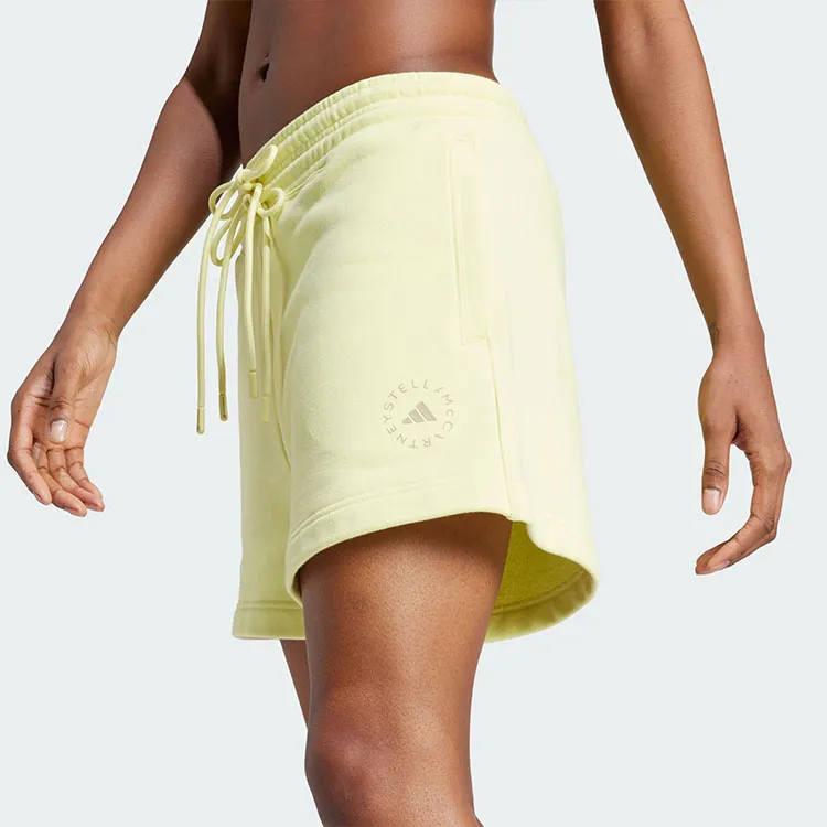 Adidas TRUECASUALS TERRY SHORT Casual Shorts Women's Pink Yellow-4