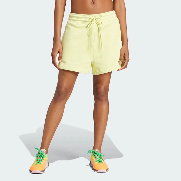 Adidas TRUECASUALS TERRY SHORT Casual Shorts Women's Pink Yellow-1