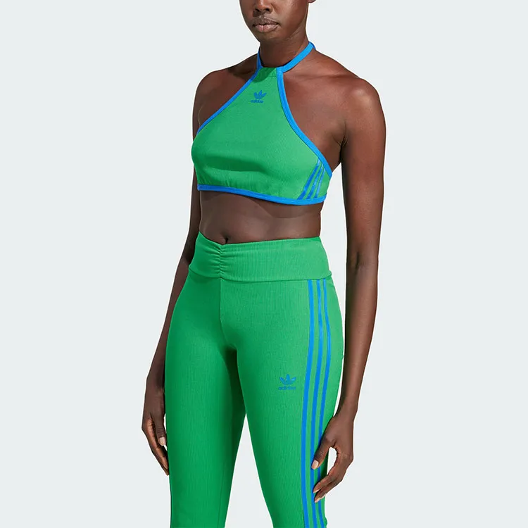 Adidas Logo print Halterneck Crop Top-1