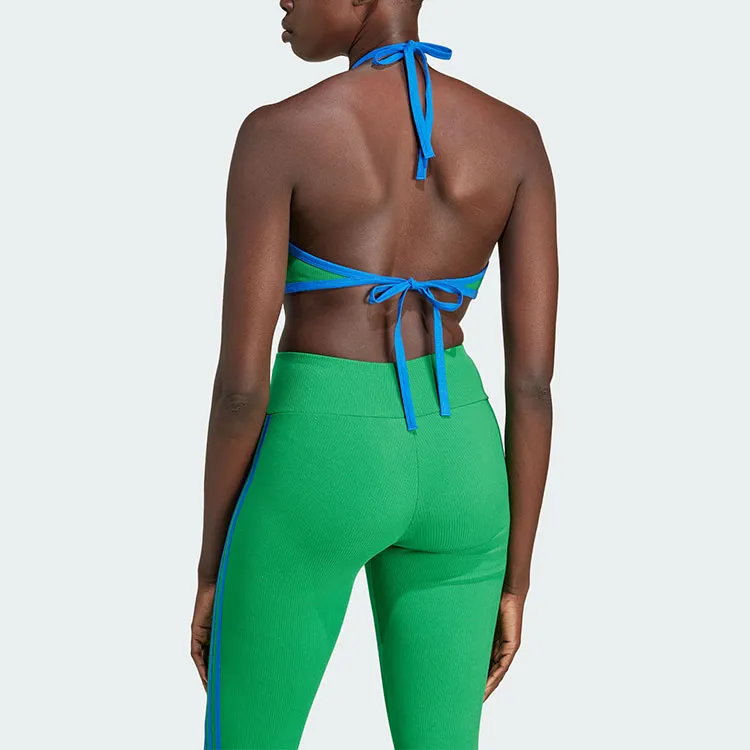 Adidas Logo print Halterneck Crop Top-3