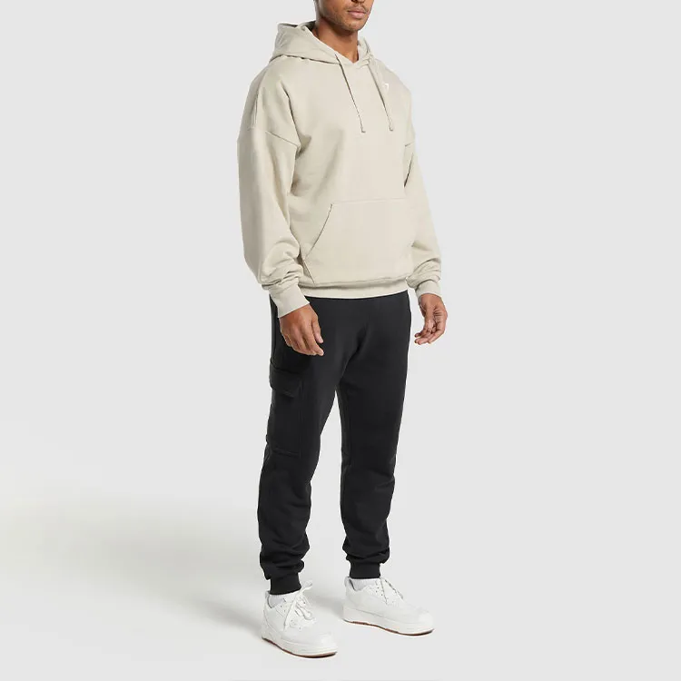 GYMSHARK CREST OVERSIZED HOODIE Sweatshirt Men's Pebble Gray-3