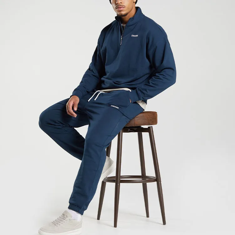 GYMSHARK REST DAY SWEATS 1/4 ZIP Sweatshirt Men's Marine Blue-2