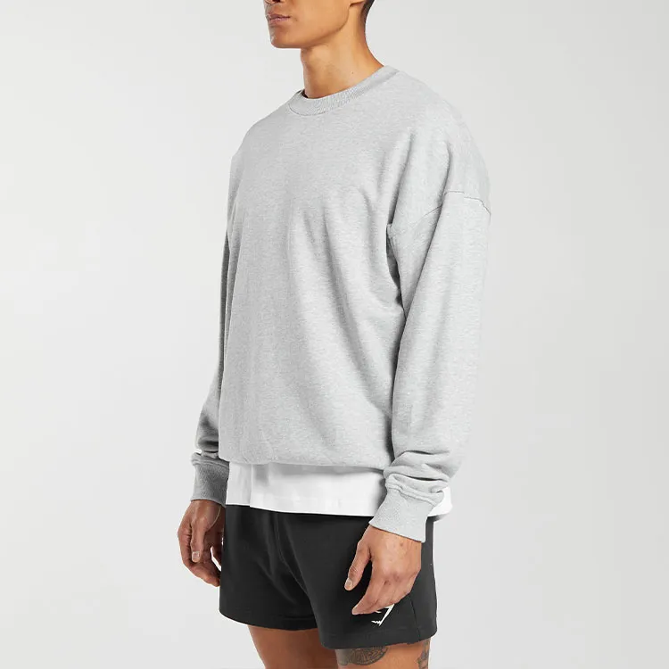 GYMSHARK REST DAY ESSENTIAL CREW Sweatshirt Men's Light Gray-3