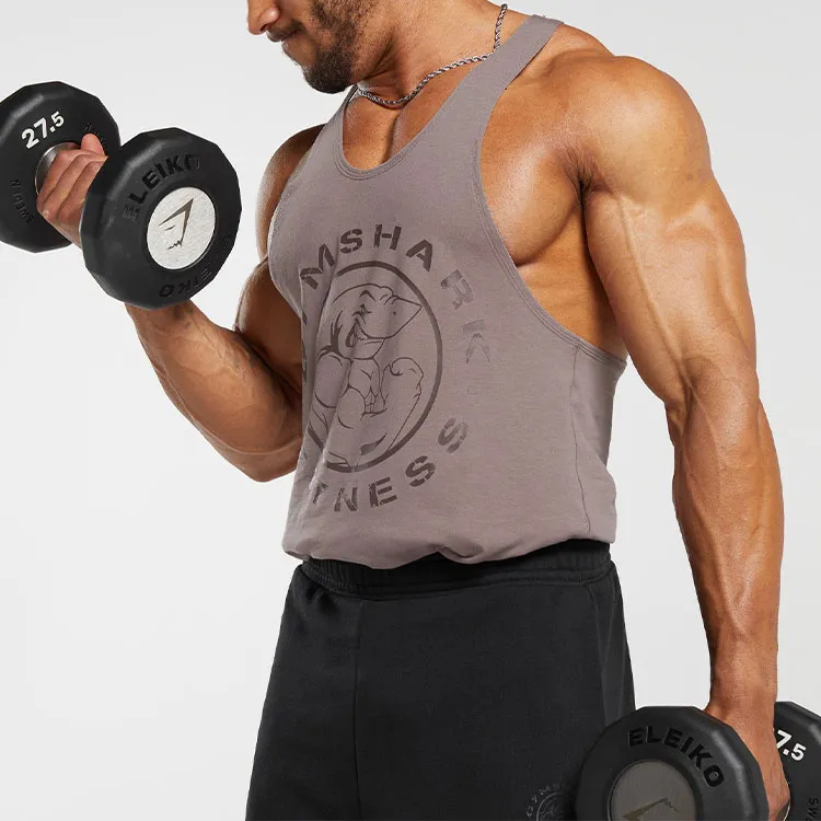 GYMSHARK LEGACY STRINGER Tank Tops Men's Washed Purple Red-4