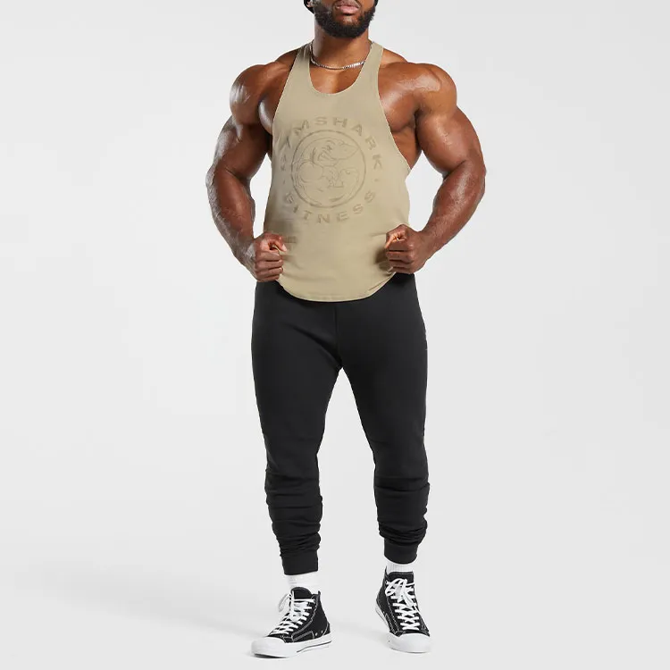 GYMSHARK Tank Top Men's Desert Beige-3