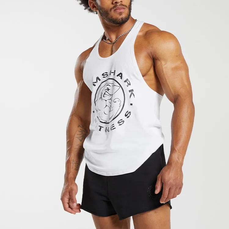GYMSHARK LEGACY STRINGER Tank Top Men's White-2