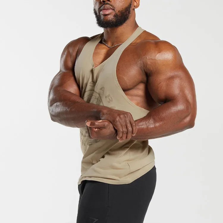 GYMSHARK Tank Top Men's Desert Beige-2