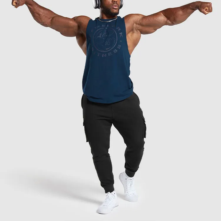 GYMSHARK LEGACY DROP ARM TANK Tank Tops Men's Marine-2