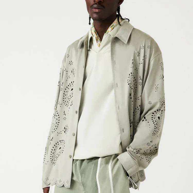 KITH Isaac Microsuede Long Sleeve Buttondown-2