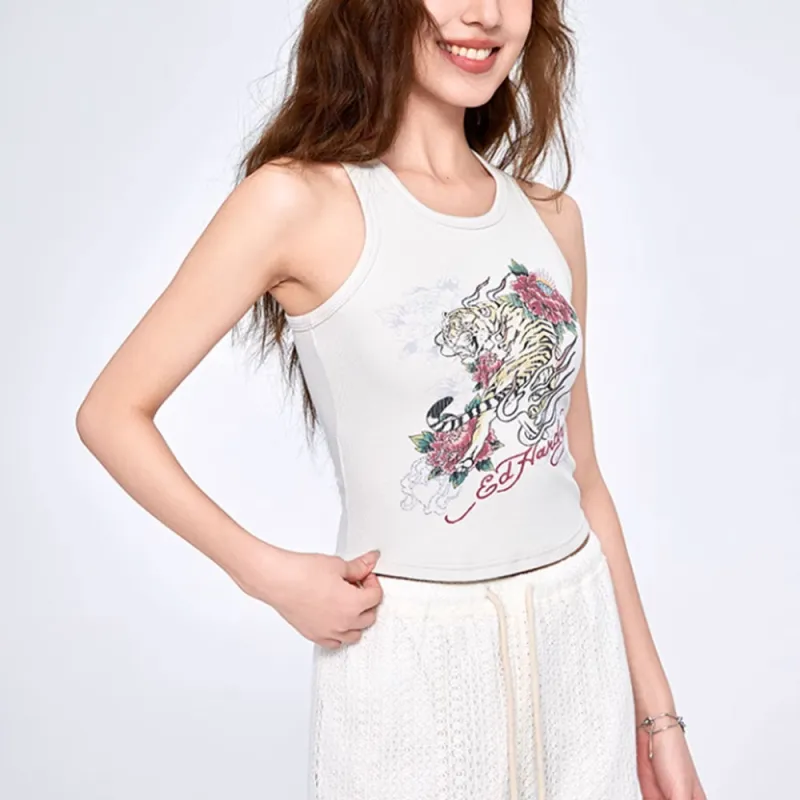 Ed Hardy SS25 Tank Top Women's Light Smoke Gray-3