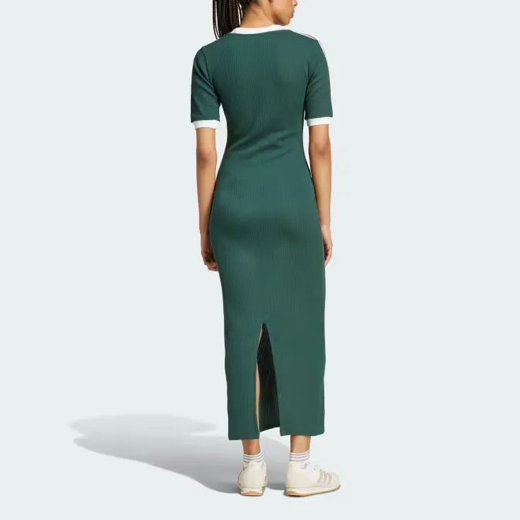 Adidas Originals Adicolor 3 Stripes Knit V Neck Dress-5