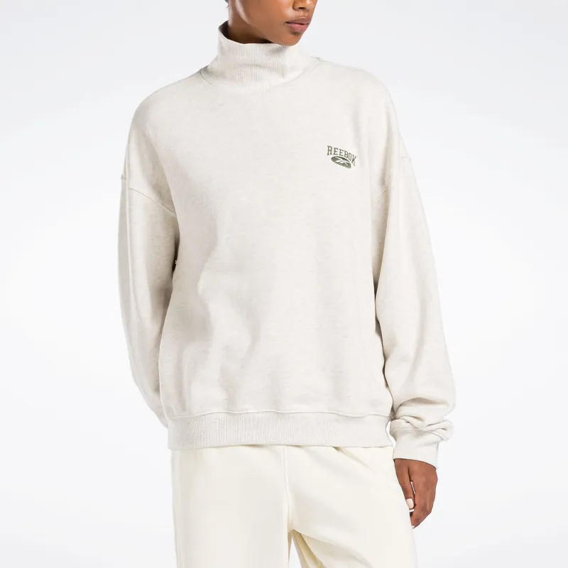 Reebok Classics Archive Essentials Archive Fit Crew Sweatshirt Sweatshirt Women's Gray White-1