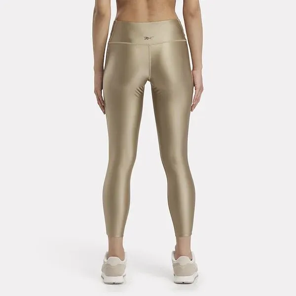 Reebok Lux Shine High-Rise Leggings Casual Pants Women's Egg Stone Beige-3