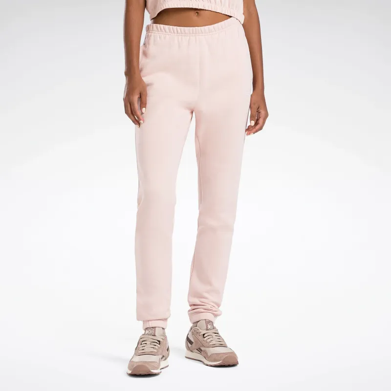 Reebok Identity Fleece Pants Knitted Sports Pants Women's Light Pink-1