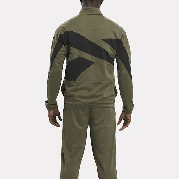Reebok Identity Vector Knit Track Jacket Jackets Coats Unisex Army Green-3