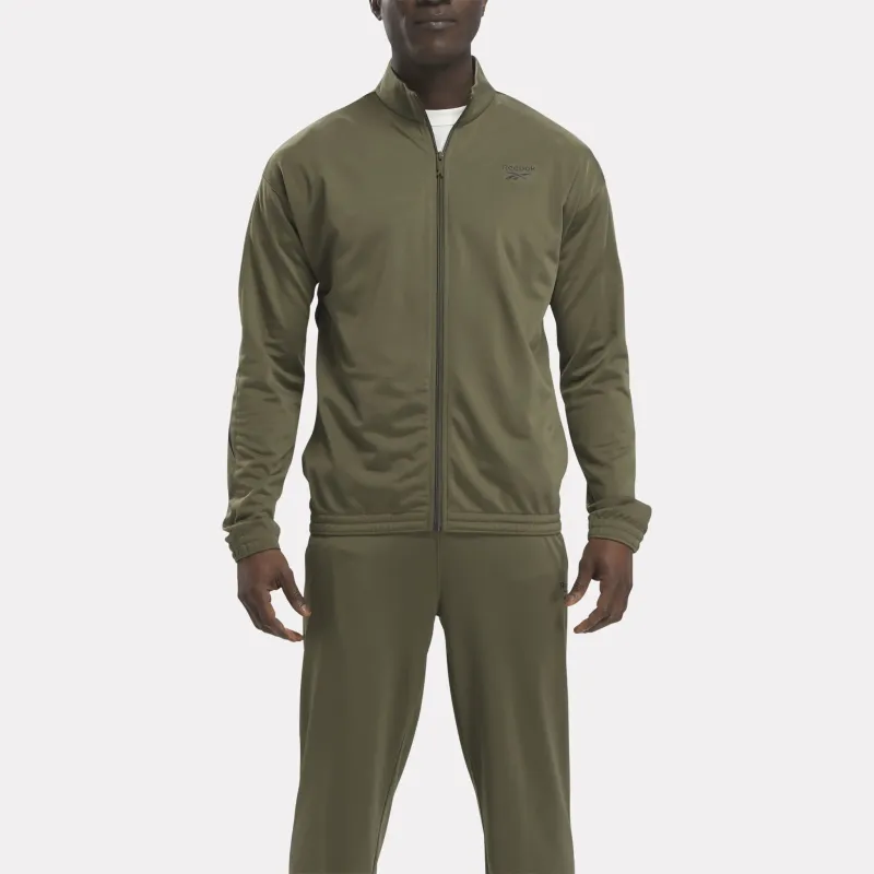 Reebok Identity Vector Knit Track Jacket Jackets Coats Unisex Army Green-2