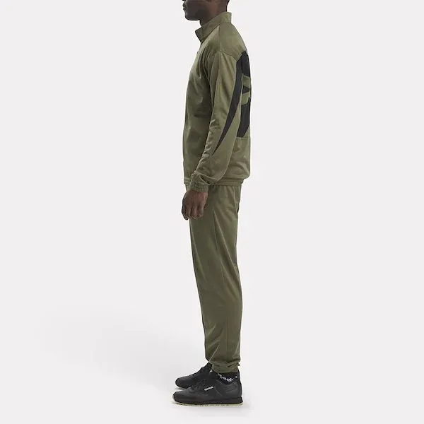 Reebok Identity Vector Knit Track Jacket Jackets Coats Unisex Army Green-4
