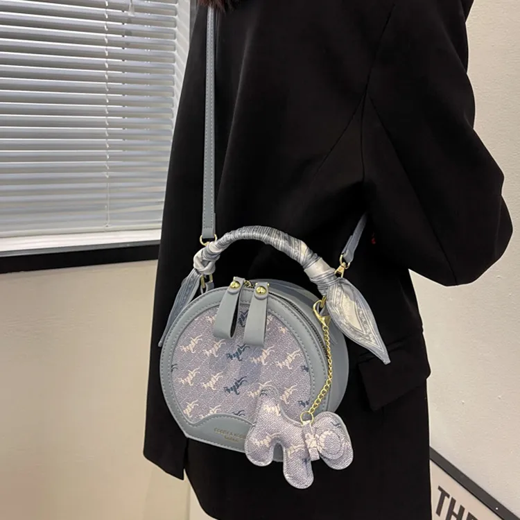Duoluplo Doron Paul PU Shoulder Bag Regular Women's Blue Comes With Charm Ecru Comes With Charm Pink Comes With Charm-2
