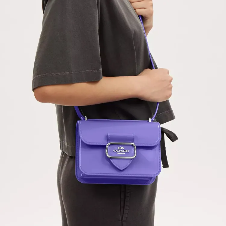 COACH Morgan Jelly Shoulder Bag Crossbody Bag Small Size Women's Silver With Light Purple-4