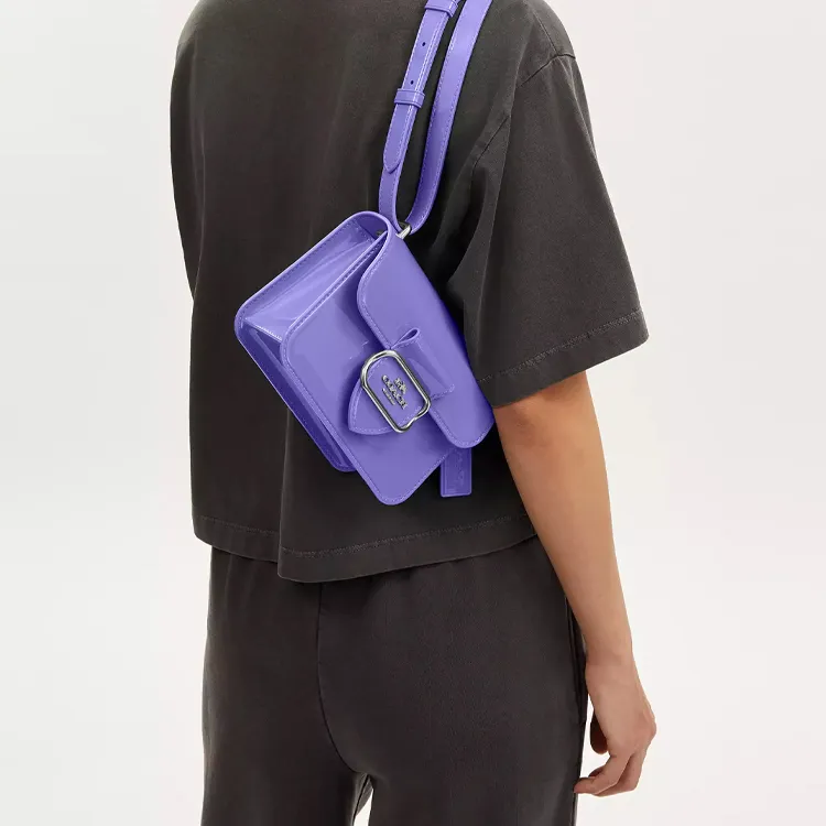 COACH Morgan Jelly Shoulder Bag Crossbody Bag Small Size Women's Silver With Light Purple-3