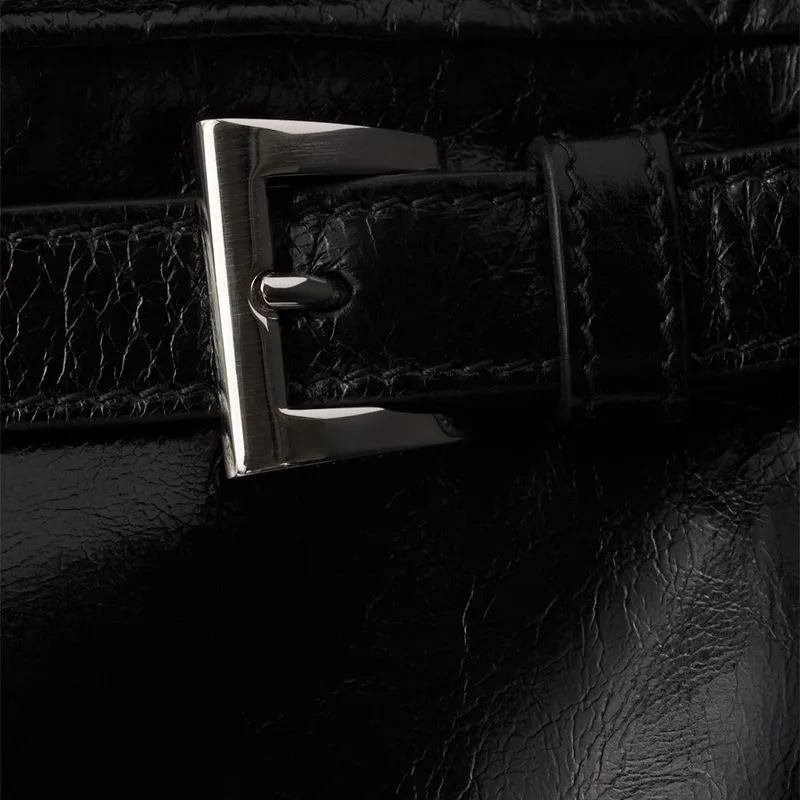PRADA Leather Tote Bag, Shopping Bag, Handbag Men's Black-5