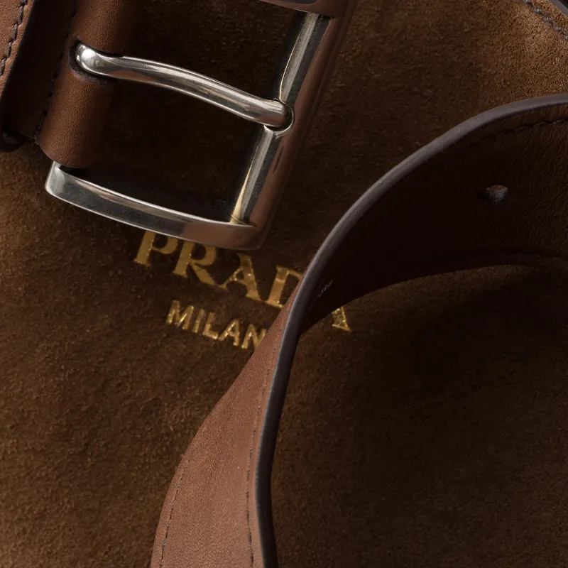 PRADA Leather Tote Bag, Shopping Bag, Handbag Large Size Women's Cocoa Brown-4