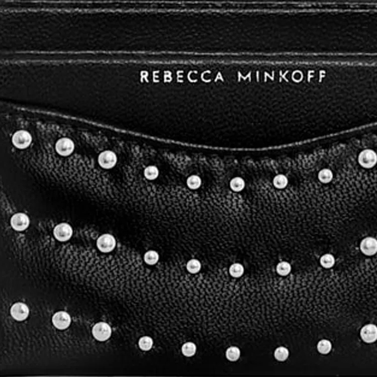 REBECCA MINKOFF Leather Card Holder Women's Black-3