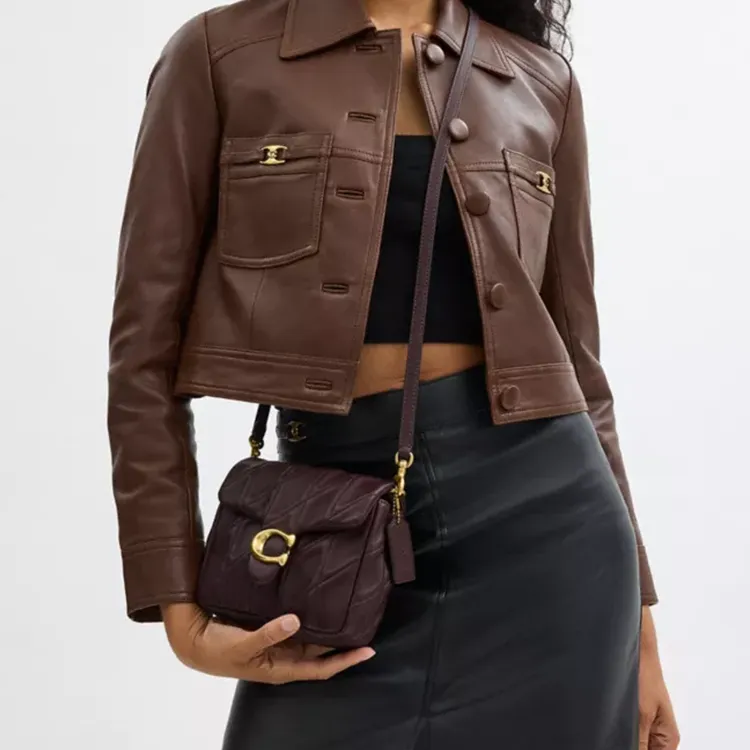 COACH Tabby Nappa Leather Crossbody Bag Shoulder Bag Small Size Women's Burgundy-5